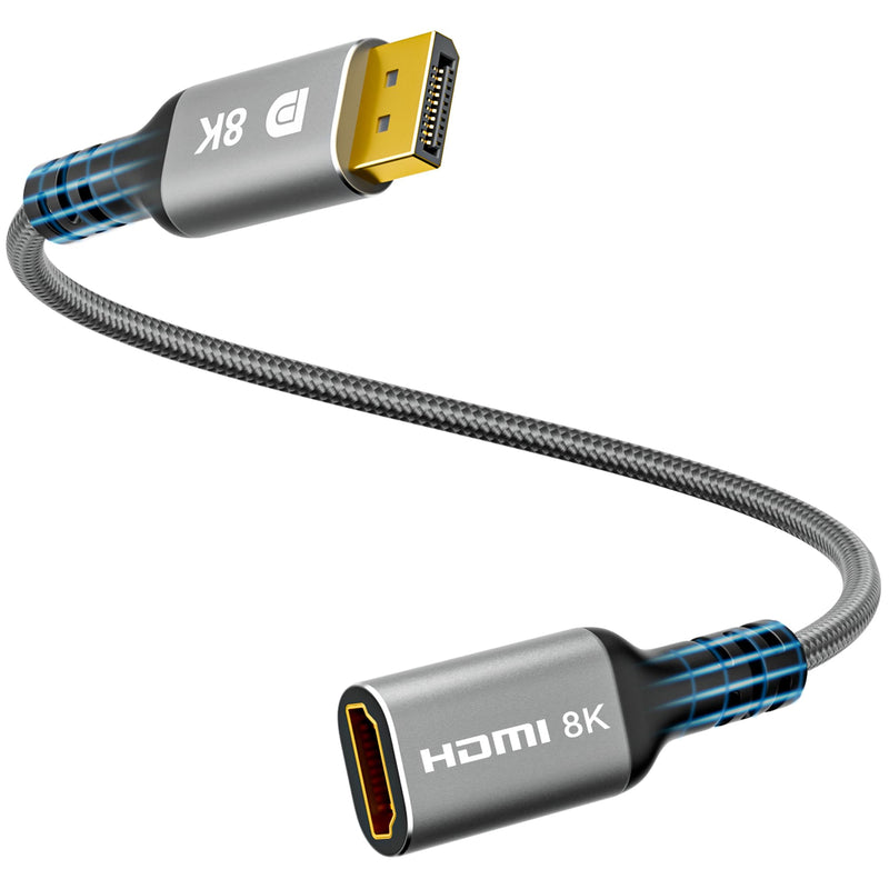  [AUSTRALIA] - Togconn DisplayPort to HDMI Adapter Cable 8K, Unidirectional DisplayPort 1.4 (Male) to HDMI 2.1 (Female) Extension Cable Converter Support 8K@60Hz,4K@120Hz for DP PC and HDMI Displays