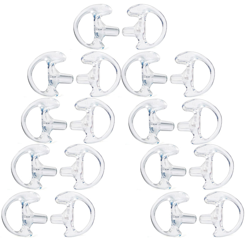  [AUSTRALIA] - HYS 9 Pairs Soft Silicone Ear Buds Large Flexible Ear Insert Earmold Replacement Acoustic Tube Security Ear Pieces/Ear Tips for Walkie Talkie Coil Tube Surveillance Earpiece for Law Enforcement Clear-9 Pairs(Left&Right)