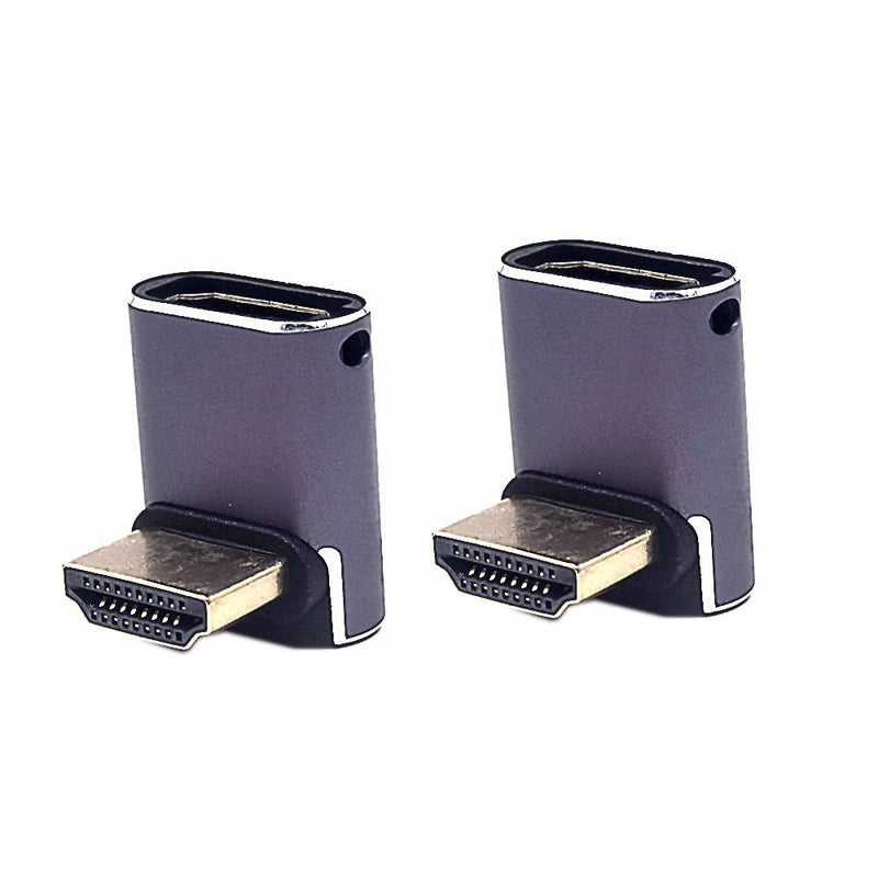  [AUSTRALIA] - Kework 2 Pack 8K UHD HDMI Adapter, 48Gbps 3D HDMI 2.1 Version Extender, 90 Degree Down Angle HDMI 2.1 Male to HDMI 2.1 Female Extension Adapter Connector Coupler, Support 8K@60Hz 4K@120Hz, 7680*3420P Down Angle HDMI Male to HDMI Female