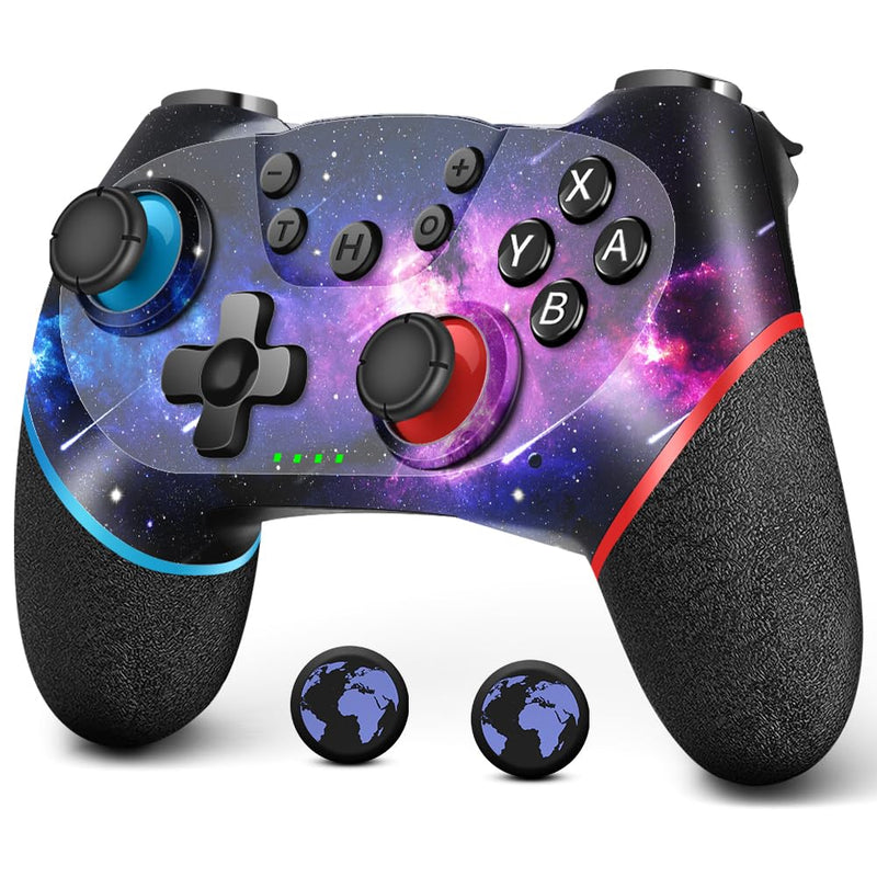  [AUSTRALIA] - AceGamer Wireless Controller for Switch Pro, Custom Controller Compatible with Switch/Lite/OLED, with Gyro and Gravity Sensor/Dual Vibration/Turbo/Ergonomic Non-Slip! Thumb Caps Included! (Galaxy)