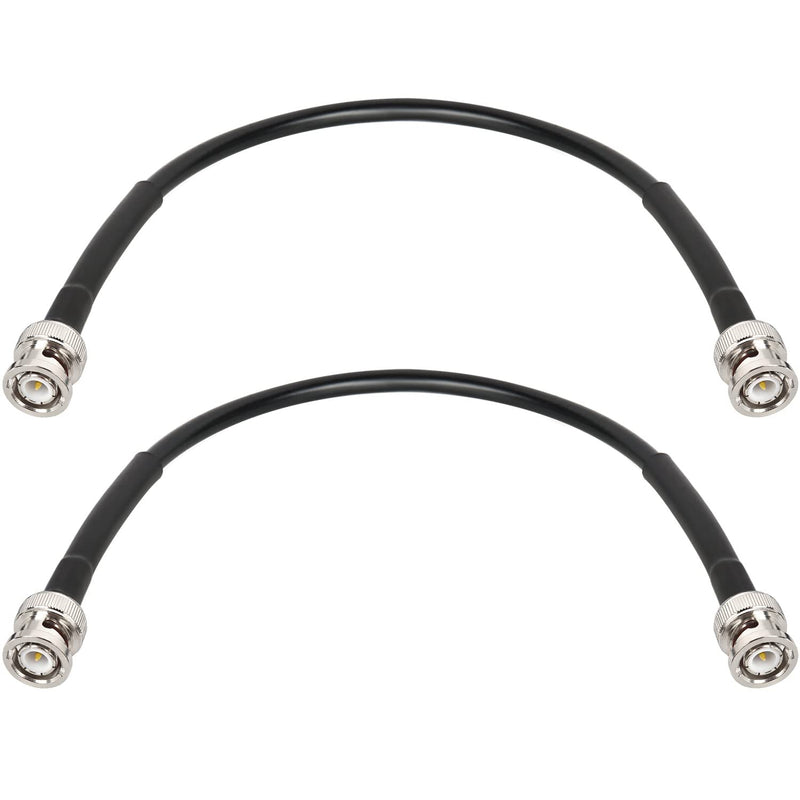  [AUSTRALIA] - MOOKEERF BNC Male to BNC Male Coax Cable, 50 Ohm RG58 Coaxial Cable with BNC Connectors, 1ft (2Pcs) 1FT-2PCS