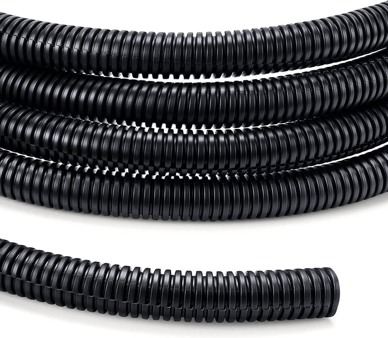  [AUSTRALIA] - Wire Loom 1/4 inch 10ft, YCLYC Split Loom, Outdoor Cord Protector, Flexible Wire Conduit Automotive, Wire Protector Tubing, Black 1/4"-10ft