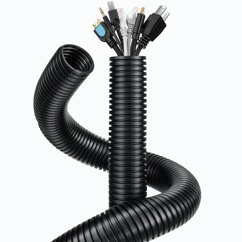  [AUSTRALIA] - Wire Loom 5/8 inch 10ft, YCLYC Split Loom, Outdoor Cord Protector, Flexible Wire Conduit Automotive, Wire Protector Tubing, Black 5/8"-10ft