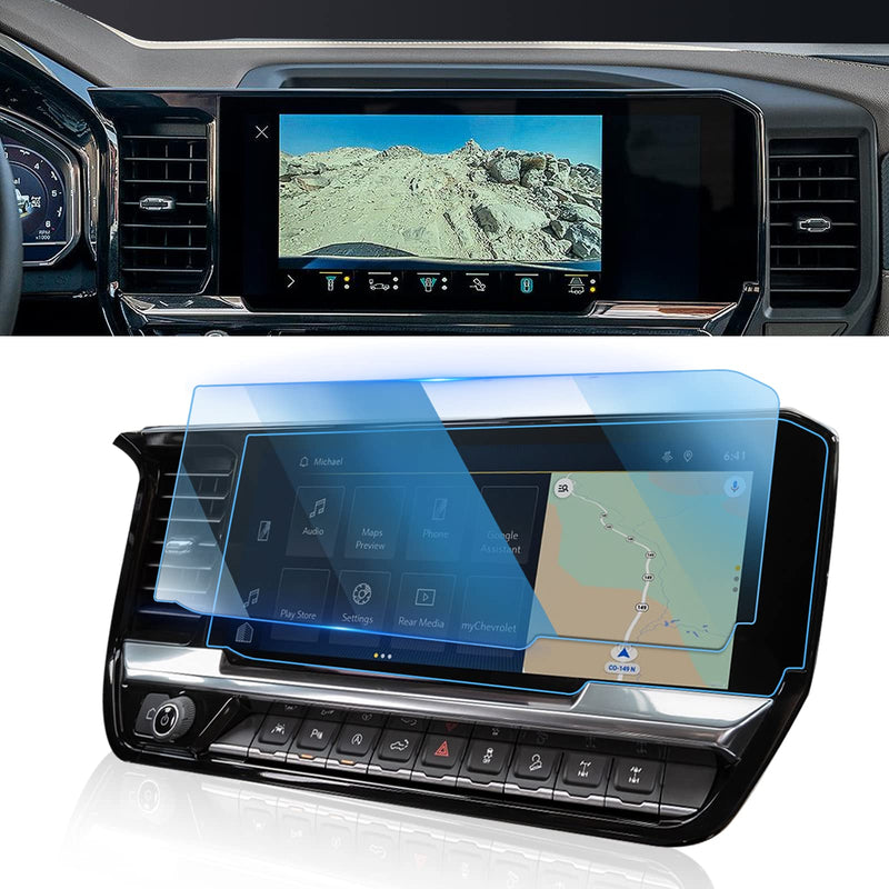  [AUSTRALIA] - WEIPIN 【Smooth as Silk】 13.4" Car Screen Protector for 2022-2024 Silverado&Sierra 1500 and 2024 Chevy Chevrolet Silverado&GMC Sierra 2500HD/3500HD Pickup Truck Accessories GPS Navigation Touchscreen 9H Hardness Tempered Glass - HD Clear