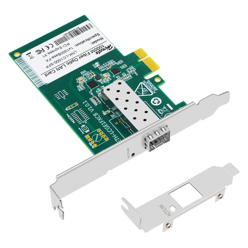  [AUSTRALIA] - Hereta 1.25 Gigabit Ethernet PCIe Express Network Card,2Km Transmit Distance ACPI 2.0 SFP Port, PCIe Ethernet Card for PC Desktop, Network Adapter Support 2.5GHz Signal with Low Profile Bracket