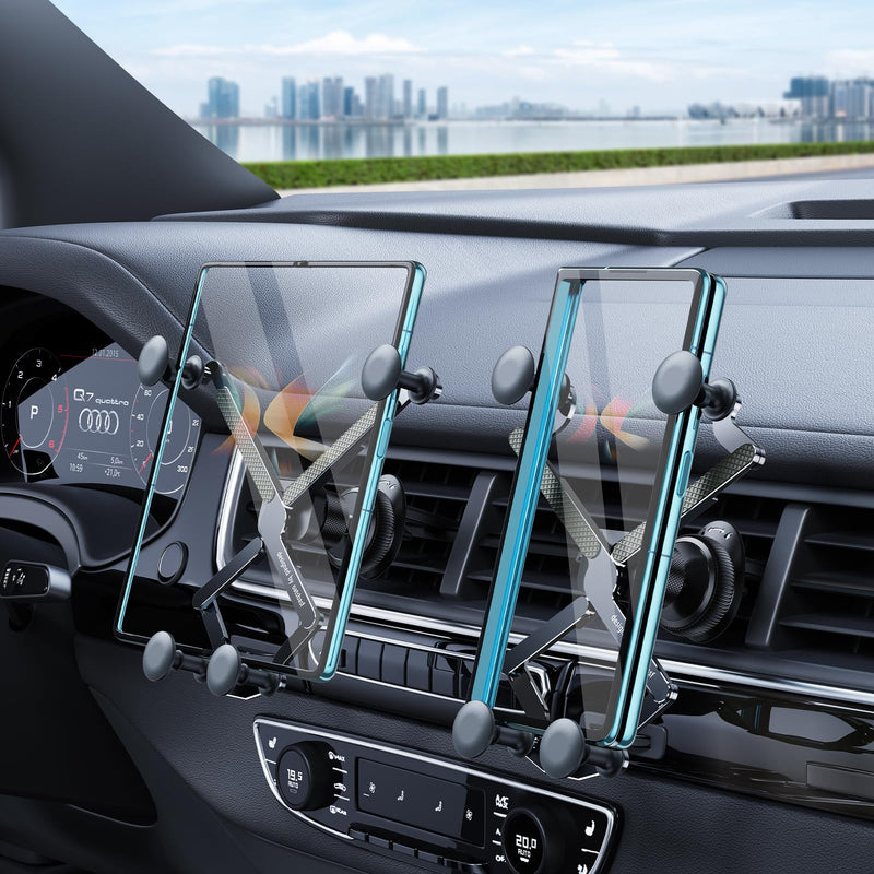  [AUSTRALIA] - Xuenair Fold 4 Car Mount, [2 Froms] Gravity Fold 4 Car Mount,[Thick Case Friendly] Cell Phone Holder Z Fold 3 Car Mount for Samsung Galaxy Z Fold 4 3 2 Googl Pixel Fold s23 22 Ultra iPhone 14 Black