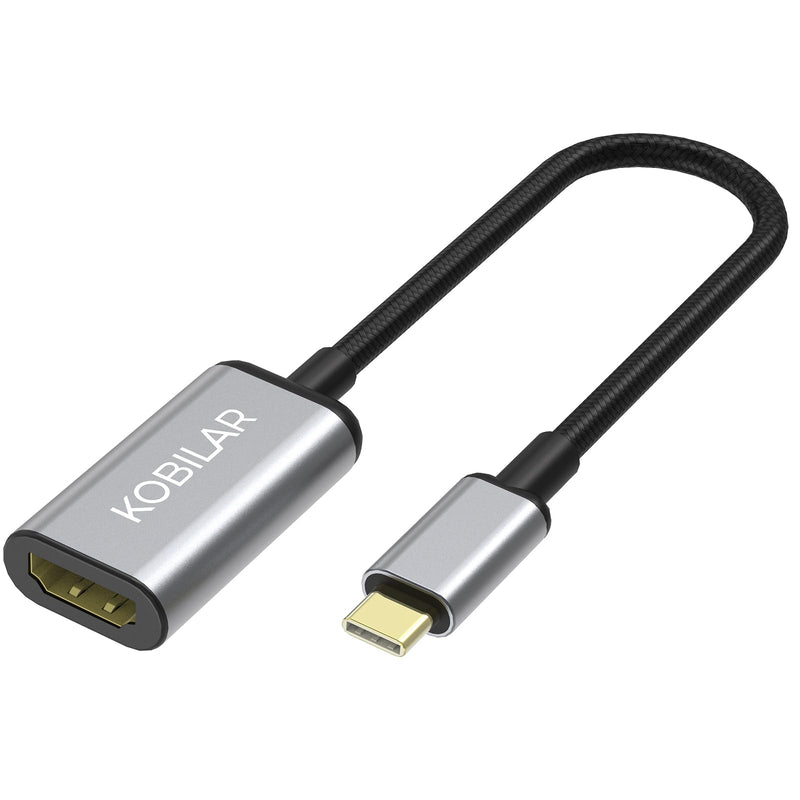  [AUSTRALIA] - Kobilar USB C to HDMI Adapter - High Resolution（4K@60Hz） USBC to HDMI Aluminum Shell HDMI to USB C Adapter with 30-Micron Gold Plug for Apple iPad MacBook Pro/Air,Thunderbolt 4/3，Galaxy/Monitor Grey