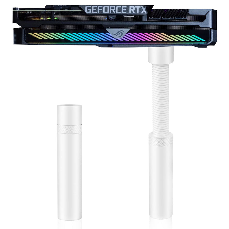  [AUSTRALIA] - Aivalas GPU Support Bracket, Graphics Video Card Brace with Height Adjustable, Anti Sag Holder for Universal Graphics Card Sag, GPU Stand with Magnet and Rubber Pad(White) White