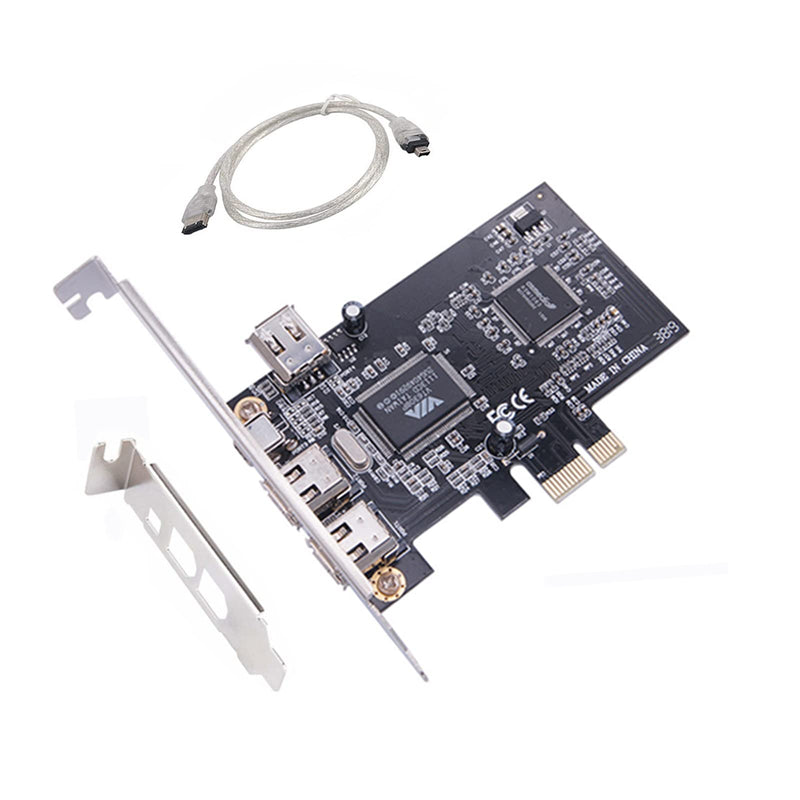  [AUSTRALIA] - PCIe Firewire 400 Card,IEEE 1394a PCI Express 4 Ports PCIe Card (3 X 6 Pin and 1 X 4 Pin),Firewire 400 Adapter for Windows 7/8/10/11/Mac Os/Xp/2000/2003/ Vista/Dos,Linux(PCIE-IEEE 1394A)