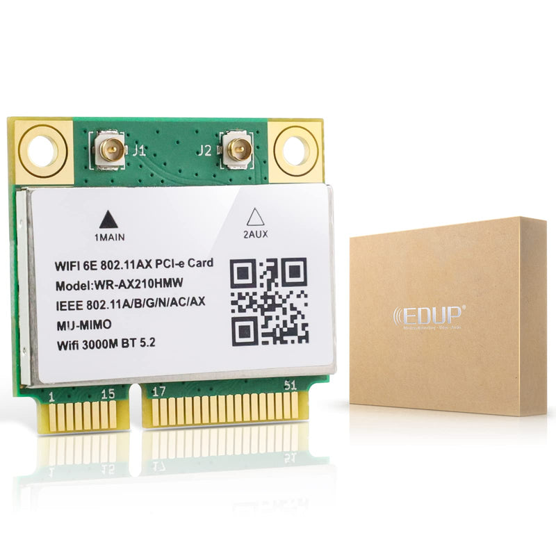  [AUSTRALIA] - AX210HMW WiFi Card, Wi-Fi 6E Laptop Wireless Card Mini PCIE Interface, Tri-Band Wireless Module for Laptop, 802.11AX WiFi Adapter with Bluetooth 5.2, MU-MIMO, Supports Windows 11/10 (64bit)/Linux EP-AX210HMW