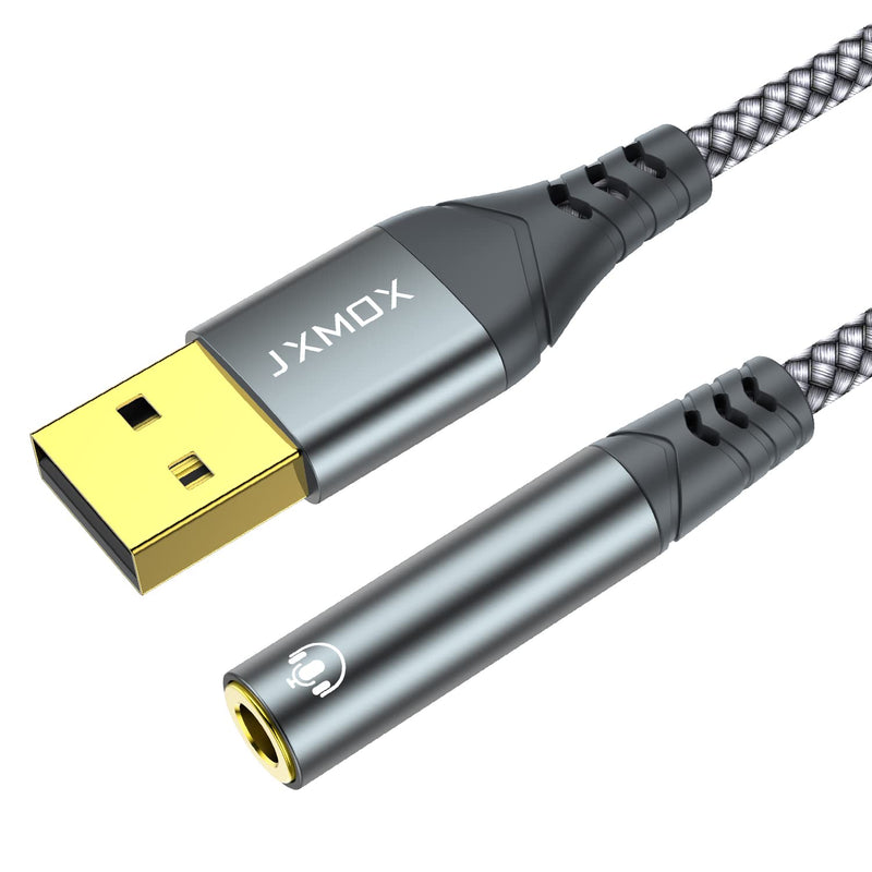 [AUSTRALIA] - USB to 3.5mm Jack Audio Adapter (4ft), USB to Audio Jack Adapter Headset, USB-A to 3.5mm TRRS 4-Pole Female, External Stereo Sound Card for Headphone, Mac, PS4, PS5,PC, Laptop, Desktops [45 inch] 45 inch / 120cm