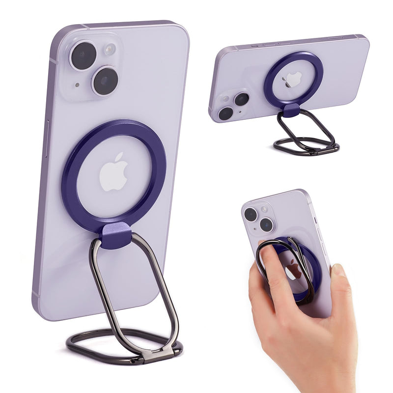  [AUSTRALIA] - Rimyam Magnetic Phone Ring Holder Stand for MagSafe Finger Grip Adjustable Phone Ring Kickstand Mag Safe Accessories for iPhone 14/13/12 Series Removable for Wireless Charging MAG Purple