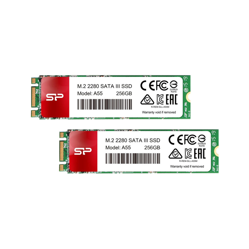  [AUSTRALIA] - Silicon Power 2-Pack 256GB A55 M.2 SSD SATA III Internal Solid State Drive 2280 256GB x2 2280 M.2 SATA