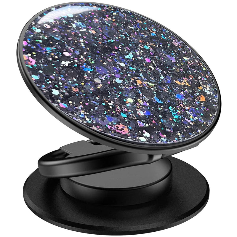  [AUSTRALIA] - MonIdea Phone Ring Holder, Phone Grip Holder Finger Kickstand, Foldable & Adjustable Metal Cell Phone Rings Gripper Stand Work with Magnetic Car Mount for iPhone Samsung & Other Phones - Sparkle Black