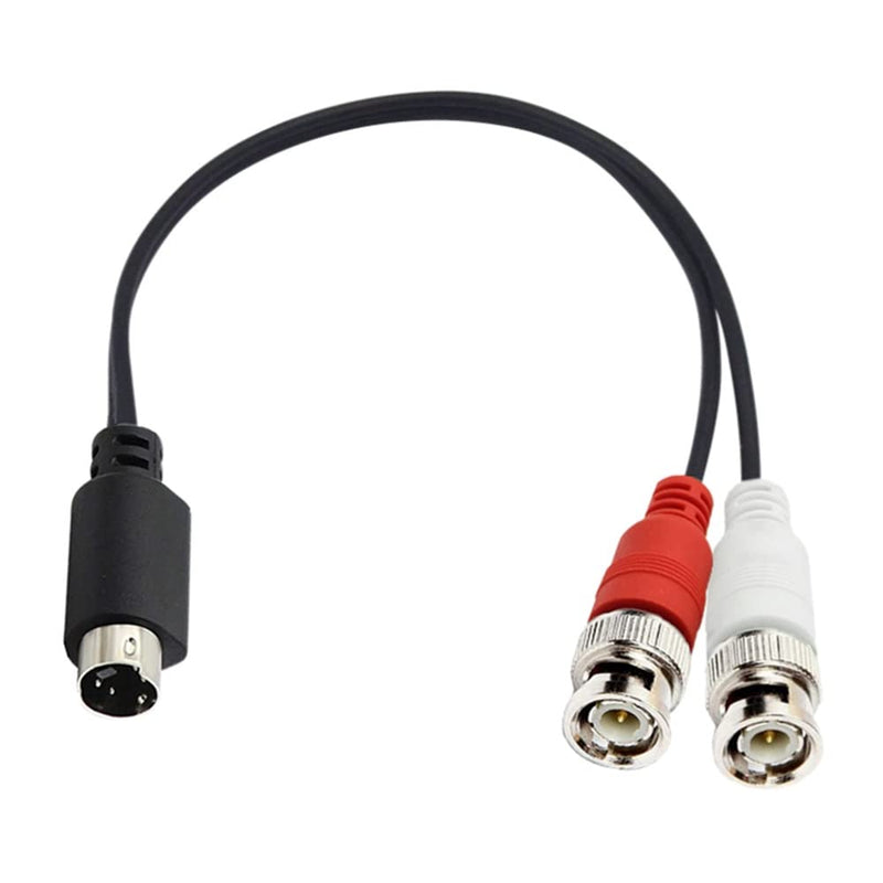  [AUSTRALIA] - MTUERANC S-Video 4 PIN to BNC Splitter Cable, Mini DIN 4 Pin S-Video Male to Dual BNC Female Y Splitter Connectors Cable (4 Pin Male to Dual BNC Male 25cm/10 inch) 4 Pin Male to Dual BNC Male 25cm/10 inch