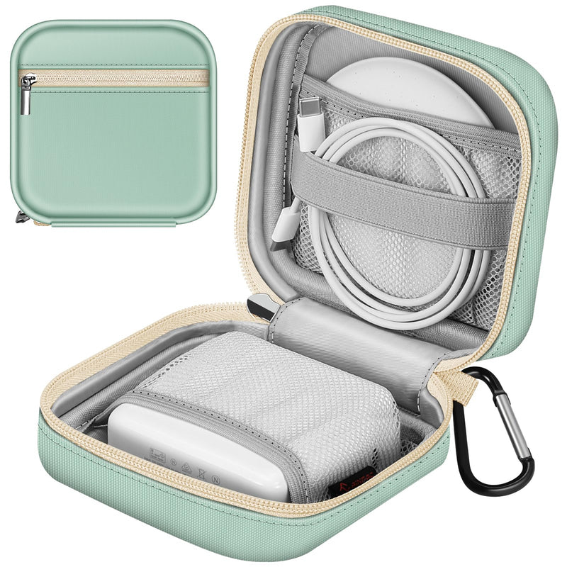  [AUSTRALIA] - FINPAC Charger Case for Macbook, Small Electronic Organizer Bag for MacBook Power Adapter, Portable Pouch Travel Storage for Laptop Accessories, Magic Mouse, USB Drives, GoPro, Gadgets - Light Green