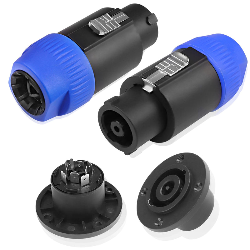  [AUSTRALIA] - MEIRIYFA 8 Pole Speakon Connector Plug,NL4 Speak-On 8 Pin Male Audio Speaker Twist Lock Plugs and Female Panel Mount Plug Adapter for NL8FC, NL8FX, NLT8X, NL8FC, NL8FX (2Pack)