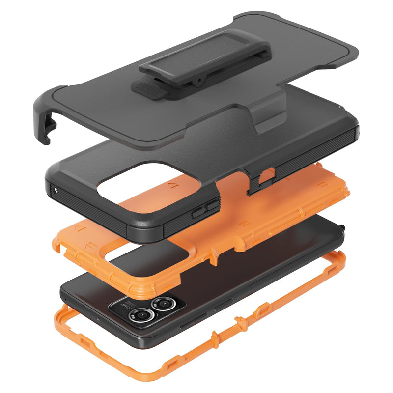  [AUSTRALIA] - TMIDVFV Compatible with Moto G Stylus 5G 2023 Case, with Belt Clip Holster Heavy Duty Rugged Shockproof Full Body Protection Kickstand Cover for Moto G Stylus 5G 2023 Phone (Orange) Orange