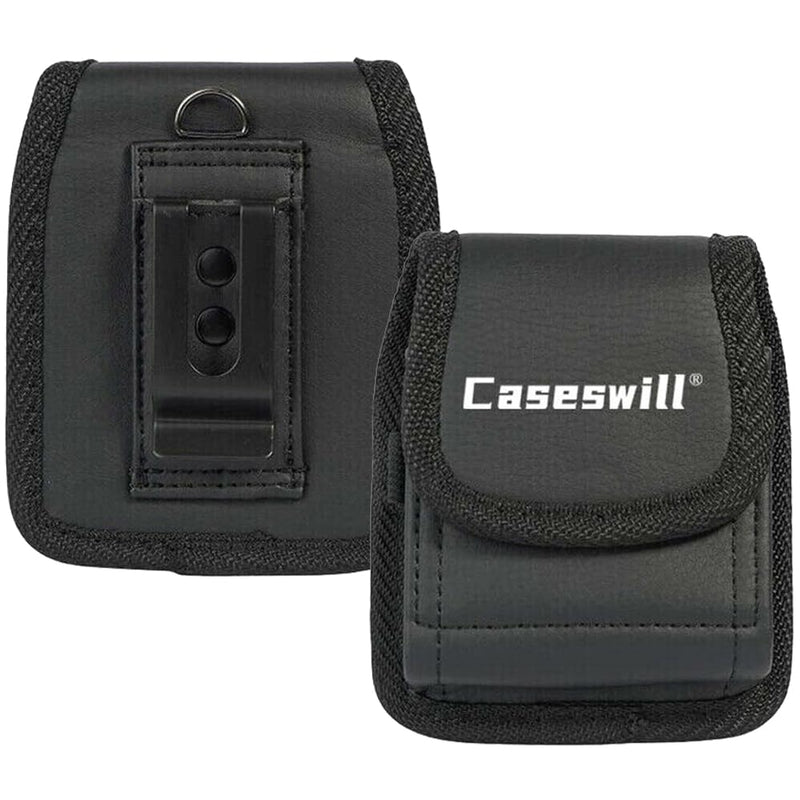  [AUSTRALIA] - Caseswill Phone Holster for Motorola Razr+ Plus (2023) / Motorola Razr 40 / Motorola Razr 40 Ultra/Samsung Galaxy Z Flip 5 4 3 2 5G Case Black Vegan Leather Vertical Pouch with Belt Clip Holster