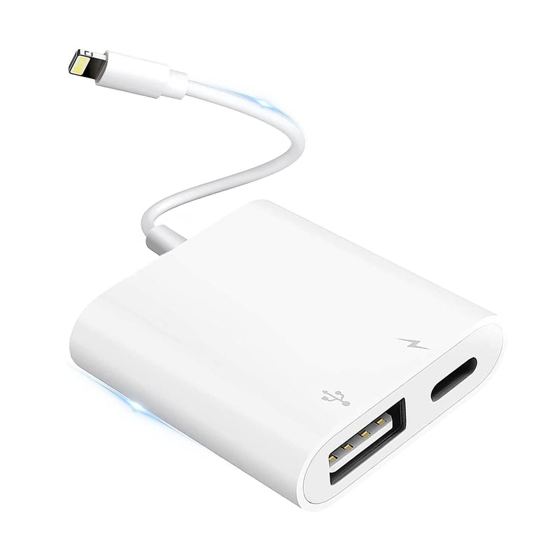  [AUSTRALIA] - Lightning to USB Camera Adapter for iPhone with Charging Port USB 3.0 Female OTG Cable for iPad to Connect Card Reader USB Flash Drive U Disk Keyboard Mouse Hubs Midi