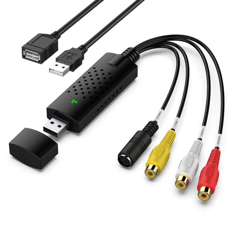  [AUSTRALIA] - Capture Card, USB Video Capture Card Device, Audio Video Converter Grabber for RCA to USB-Convert VHS Mini DV VCR Hi8 DVD to Digital, for PC TV Tape Player Camcorder, MAC Windows Vista Compatible RCA-Video