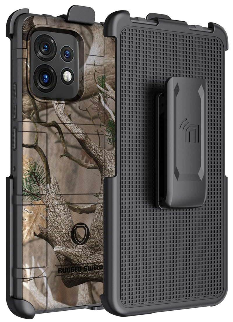  [AUSTRALIA] - Case with Clip for Motorola Edge Plus (2023), Nakedcellphone Special Ops [Outdoor Camouflage] Tactical Rugged Shield Cover and [Rotating Ratchet] Belt Clip Holster for Moto X40 Edge+ 5G - Camo Design